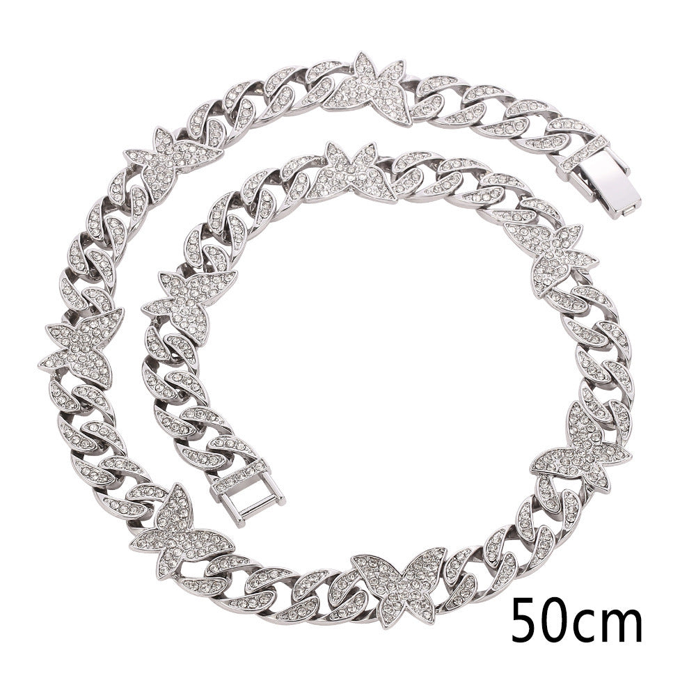 Small Butterfly Chain Diamond Rhinestone Necklaces