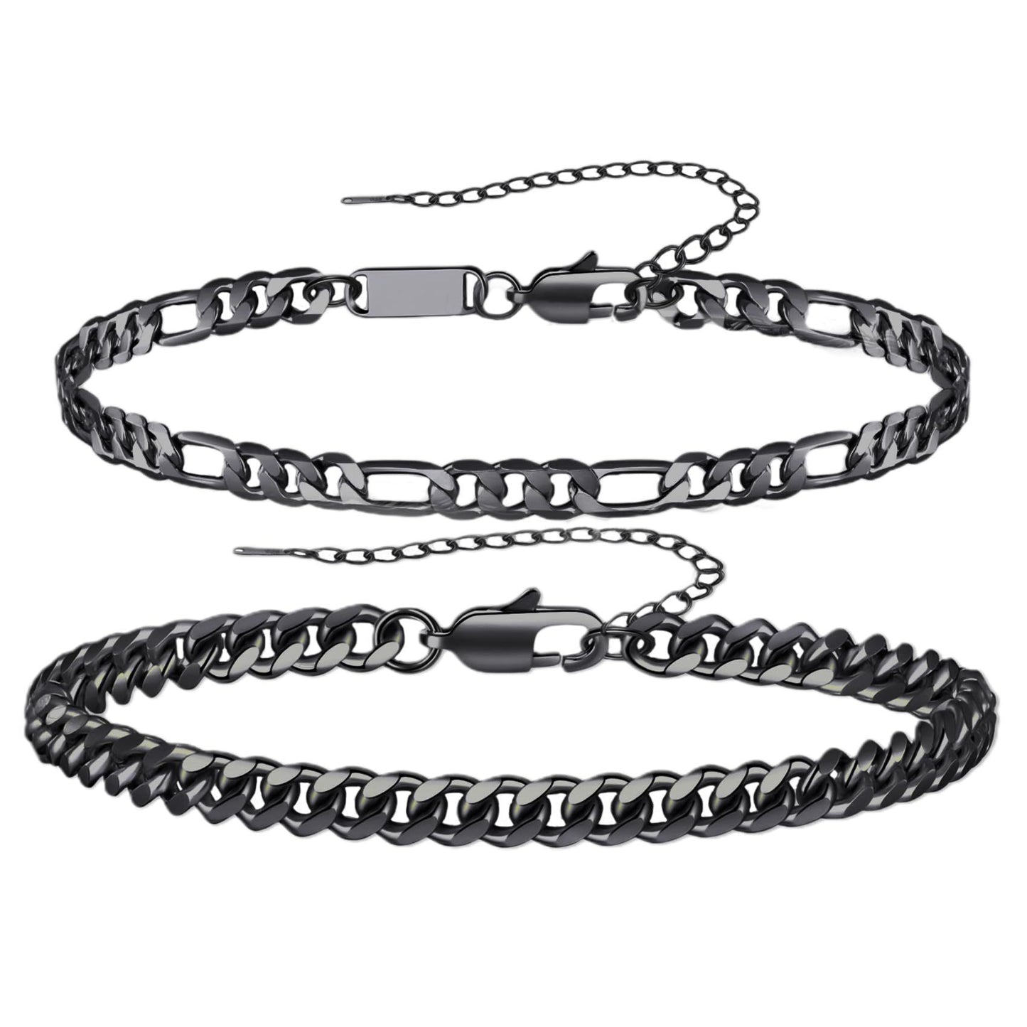 New Men's Cuban Chain Bracelet Set