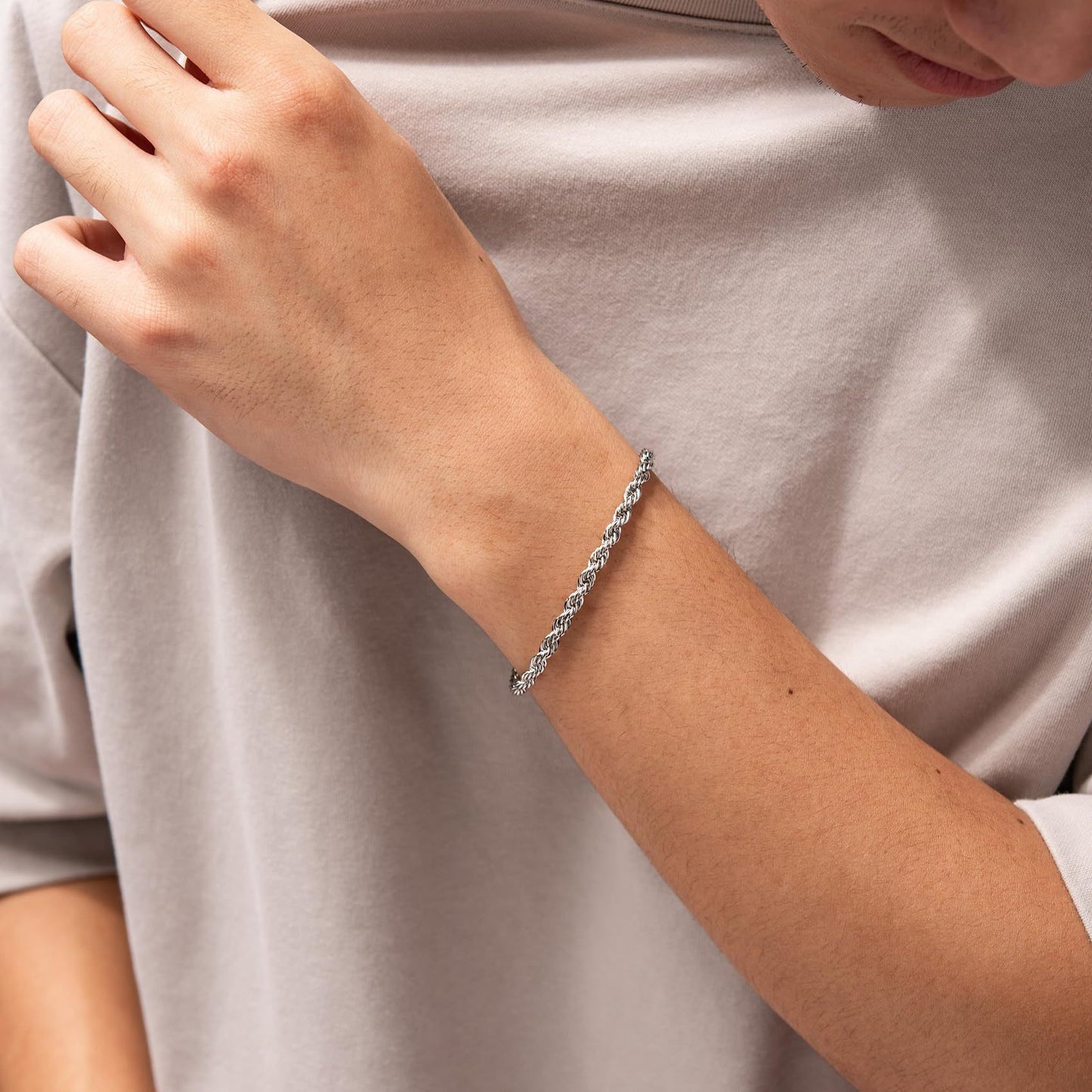 New Men's Cuban Chain Bracelet Set