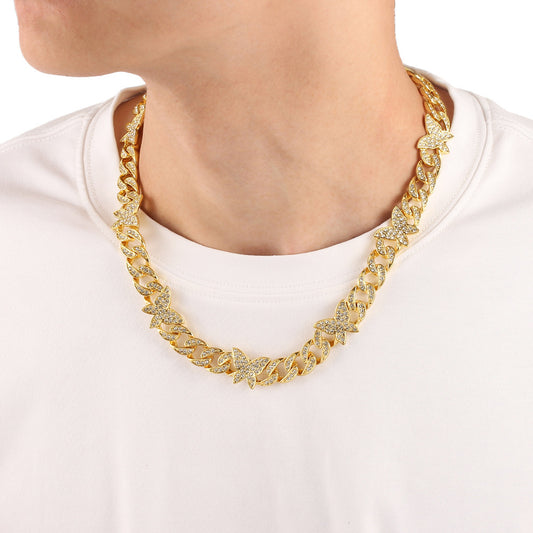 Small Butterfly Chain Diamond Rhinestone Necklaces