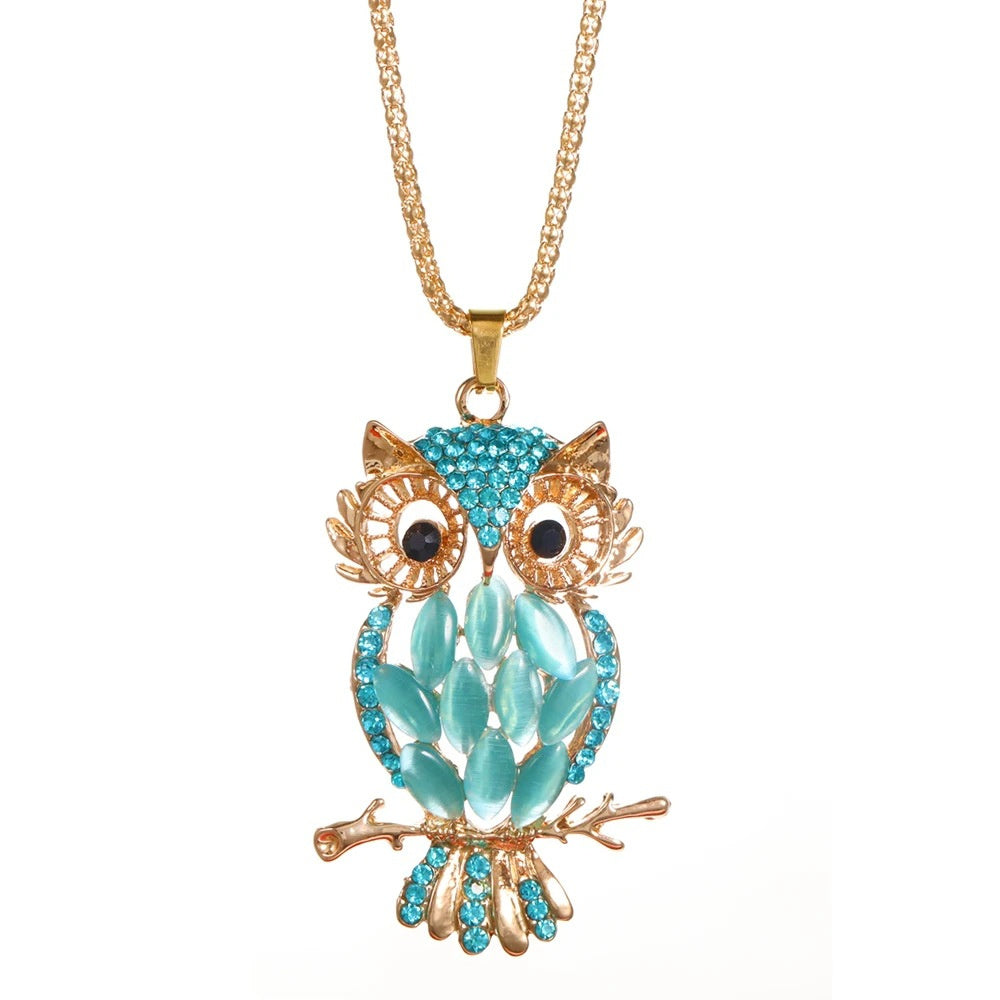 Ladies' Fashion Sweater Owl Pendant Necklace