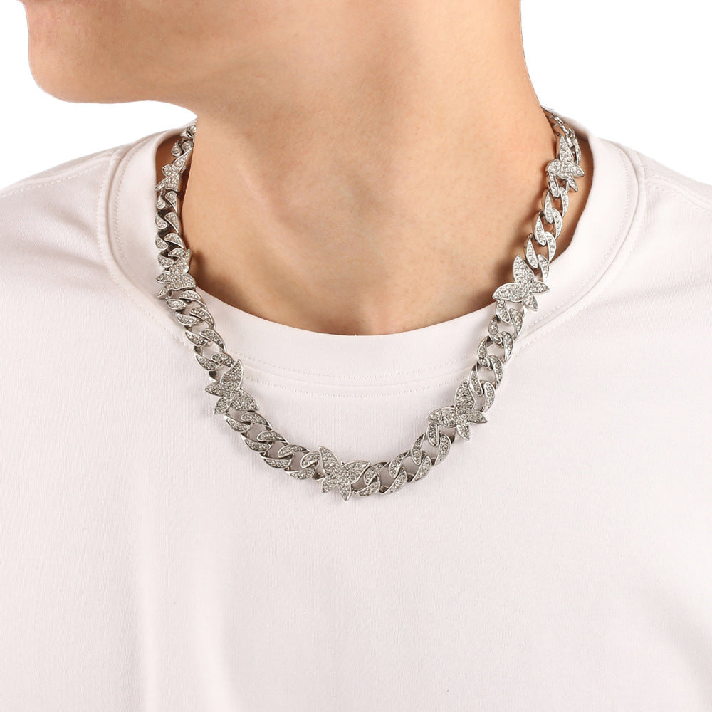 Small Butterfly Chain Diamond Rhinestone Necklaces